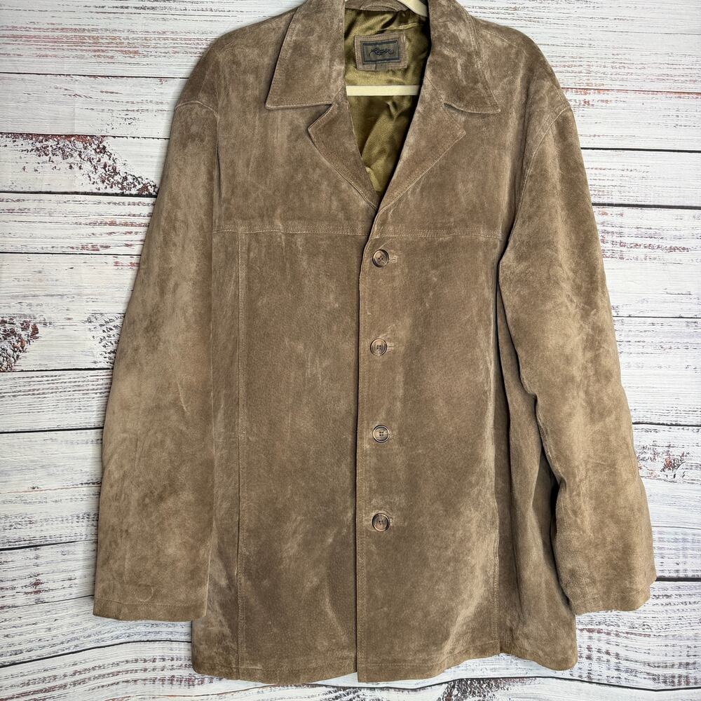 Roper Mens Large Brown Suede Leather Western Blazer Jacket Cowboy Ranch Coat